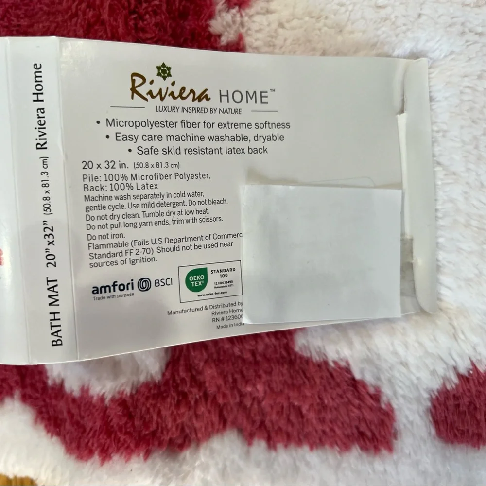 NWT Riviera Home Pink Easter Bunny Bath Mat